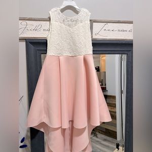 NWT Rare Editions Ivory Blush High Low Dress size 10